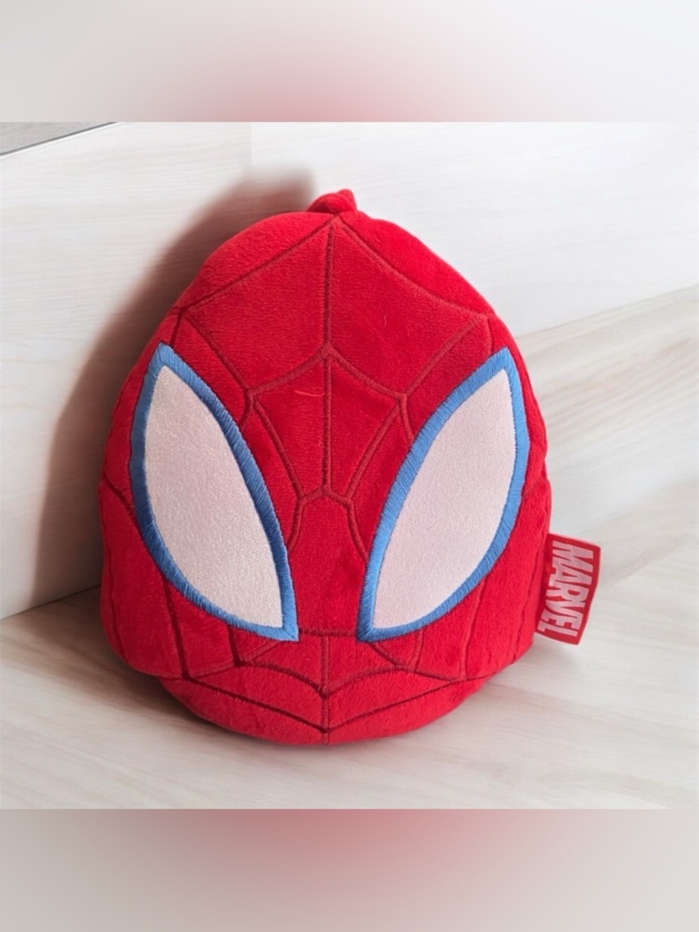 NEW The Draft Stop Marvel Red Spider-Man Egg Head Plush Door Stopper Book End